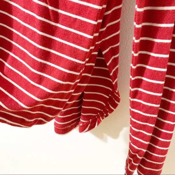 American Eagle Soft and Sexy Striped Long Sleeve Scoop V-Neck Pullover Top ❤️🤍 - Picture 4 of 10